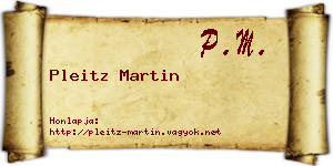 Pleitz Martin névjegykártya
